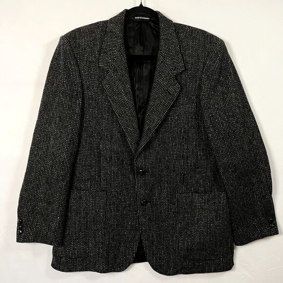 Paco Rabanne Mens 100% Wool Tweed 42R Gray Sport Coat Blazer Jacket Structured - Picture 1 of 13